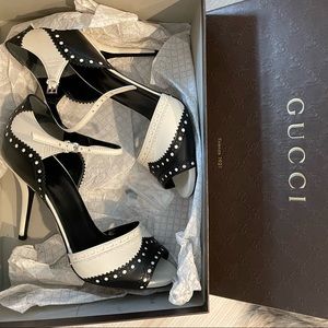 Black & white Gucci heels
